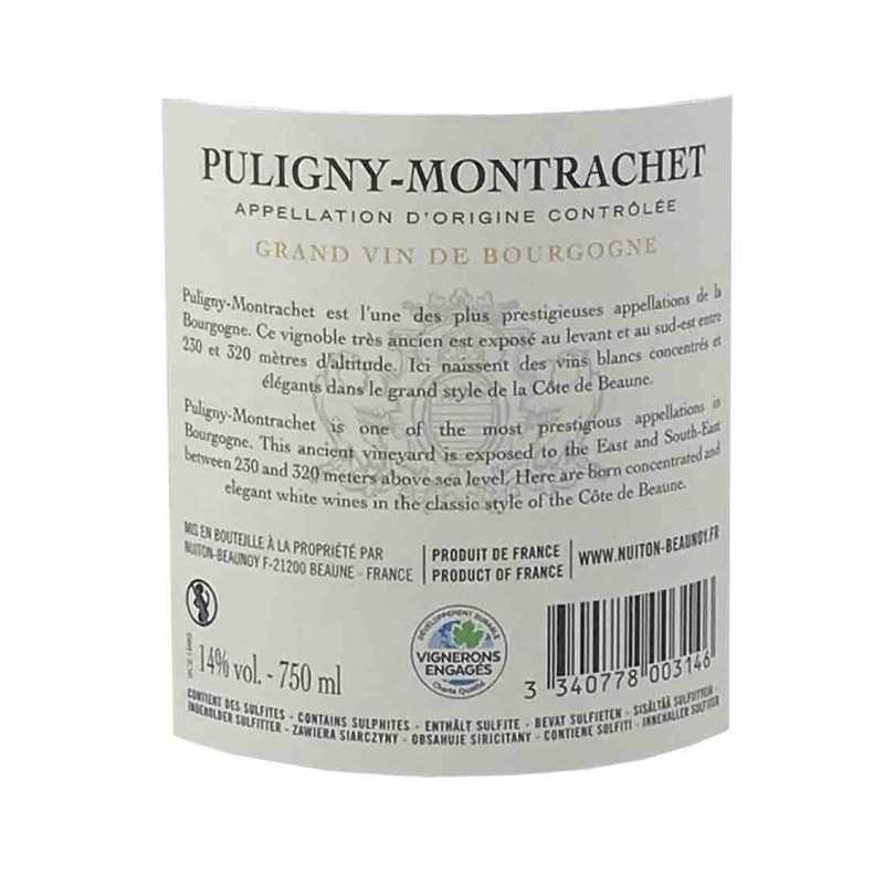 Vin blanc Puligny Montrachet-Nuiton Beaunoy 75cl