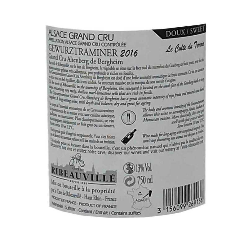 Gewurztraminer Grand Cru Altenberg de Bergheim - Cave Ribeauvillé 75cl