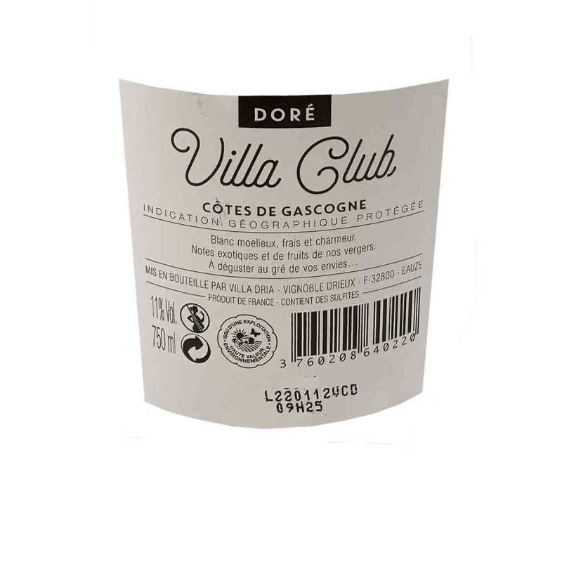 Vin Blanc Moelleux Gascogne-Villa Club Doré- Villa Dria 75cl