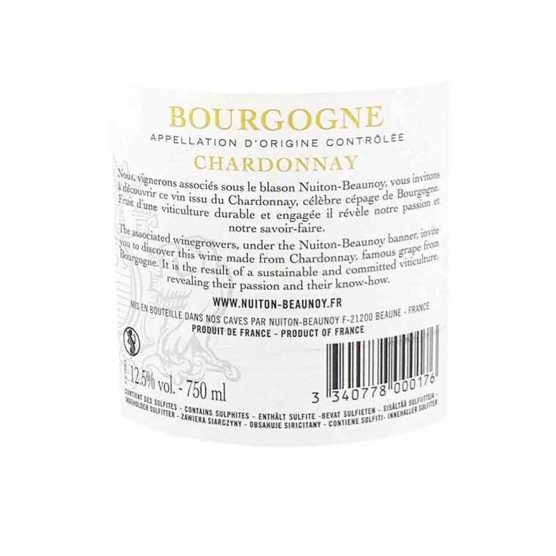 Vin Blanc Bourgogne Chardonnay- Nuiton Beaunoy 75cl