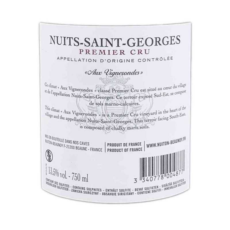 Nuits-Saint-Georges 1er Cru - Aux Vignerondes-Nuiton Beaunoy 75cl