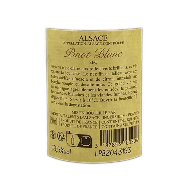  Vin blanc D'Alsace Pinot Blanc - Les Faîtières 75cl