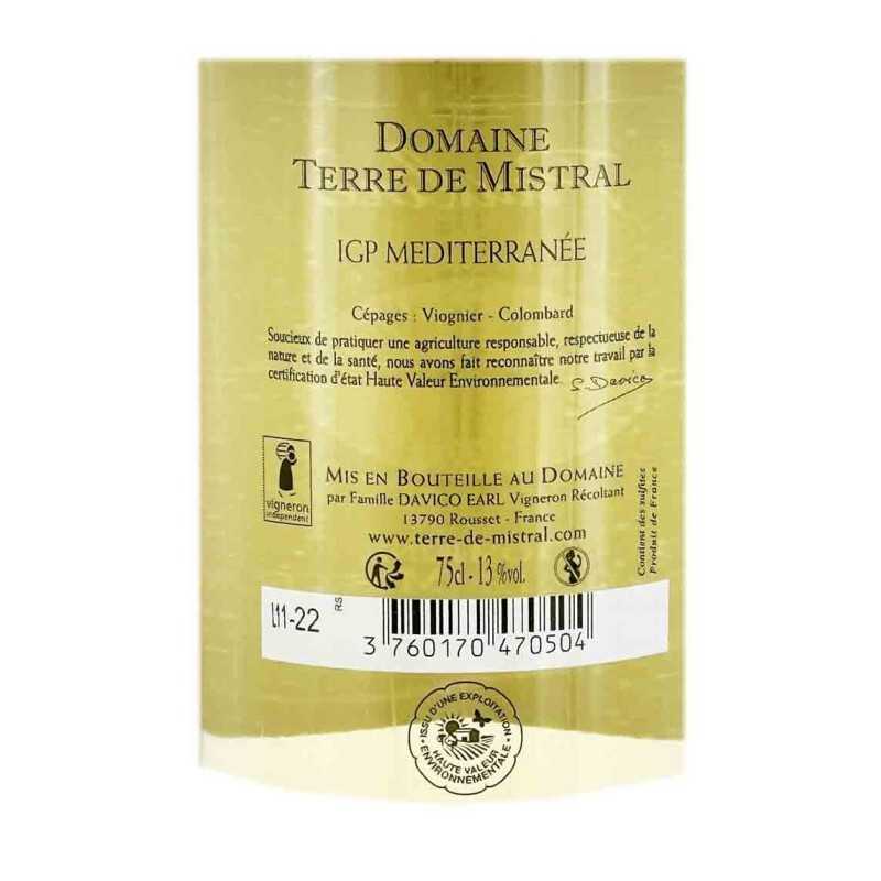 Vin Blanc IGP Méditerranée- Cuvée Pauline - Domaine Terre de Mistral 75cl