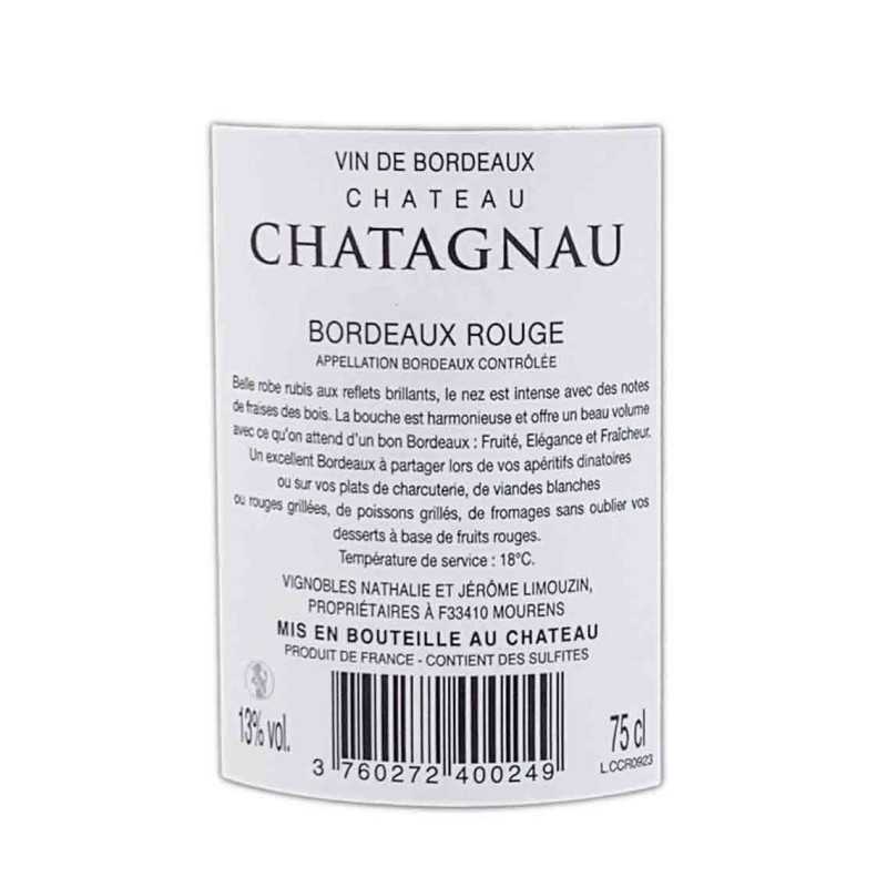 Vin rouge Bordeaux - Château Chatagnau 75cl