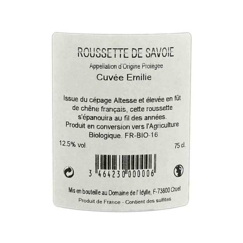 Roussette - Cuvée Emilie- Domaine L'Idylle 75cl