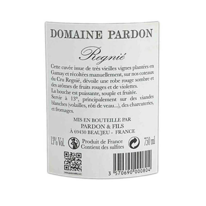 Vin rouge Beaujolais Régnié-Cuvée Tim- Pardon et Fils 75cl