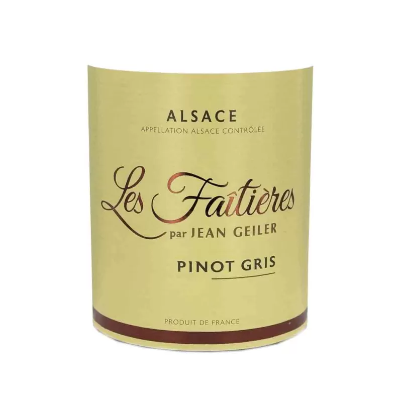 Vin type d'Alsace avec le Pinot Gris Les Faitières par Jean Geiler !