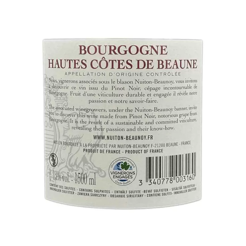 Magnum coffret Hautes Côtes de Beaune Nuiton Beaunoy à offrir !