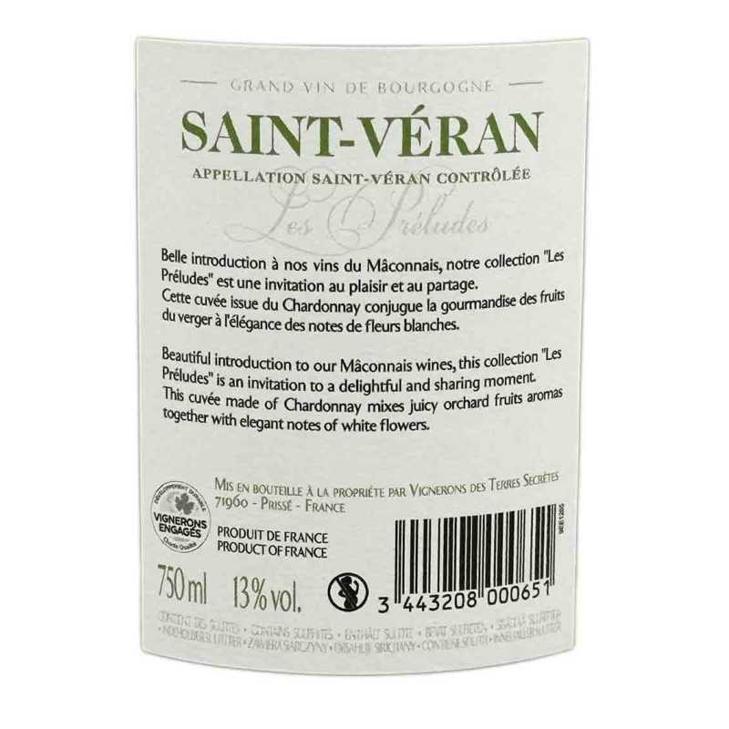 Vin blanc Bourgogne Saint-Véran - Terres Secrètes 75cl