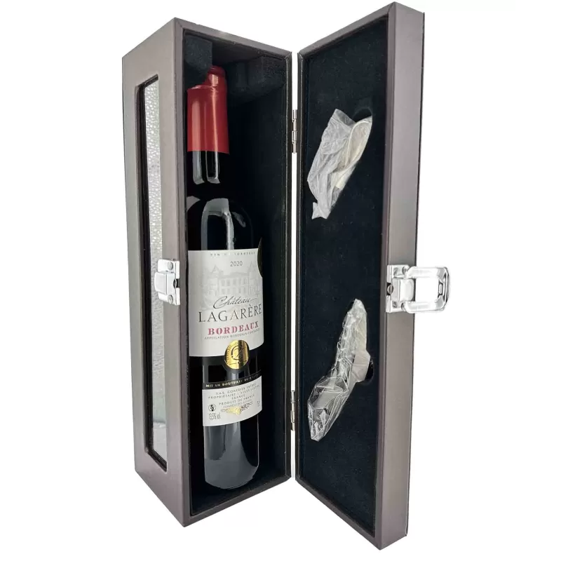 Coffret Oenologique en cuir  Bordeaux (AOC) Château Lagarère - Vignobles Gonfrier 75cl