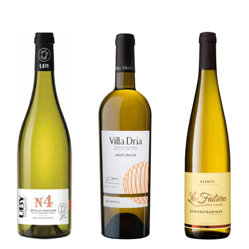 Coffret vin Petit Budget-3 Bouteilles de vin blanc sucré ou moelleux